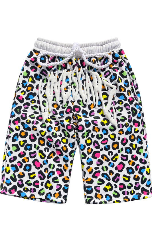Leopard Rhinestone Oversized Shorts