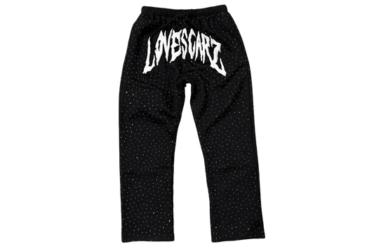 STARS PANTS BLACK 500GSM (WHITE)